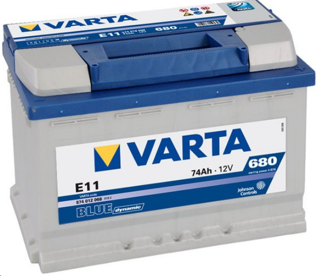 Varta E11. Car battery Varta 74Ah 12V